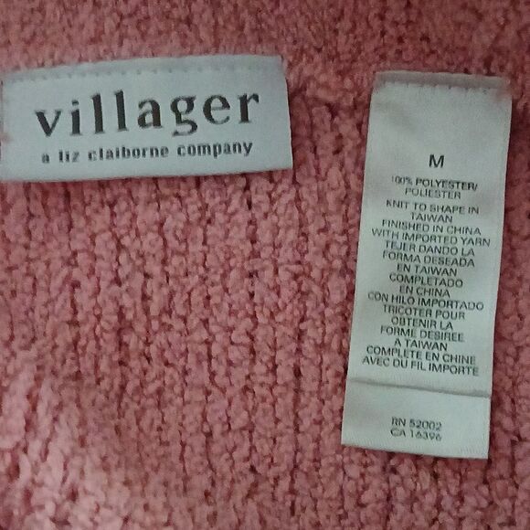 Villager by Liz Claiborne button down fuzzy sweater cardigan Sz M - Picture 5 of 5